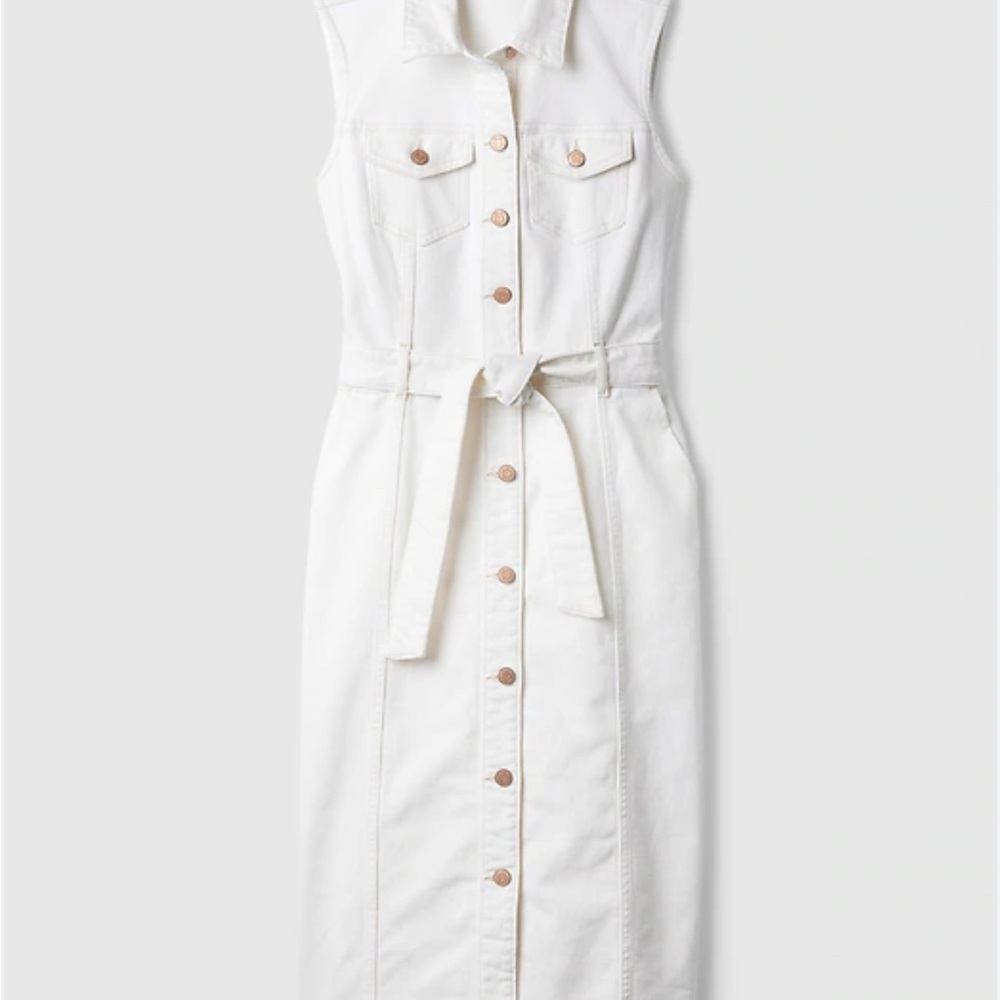 GAP midi white denim jean dress. 12T - Picture 2 of 8